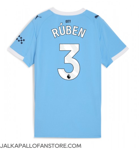 Manchester City Ruben Dias #3 Kotipaita Naisten 2025-26 Lyhythihainen Manchester City Ruben Dias #3 Kotipaita Naisten 2025-26 Lyhythihainen